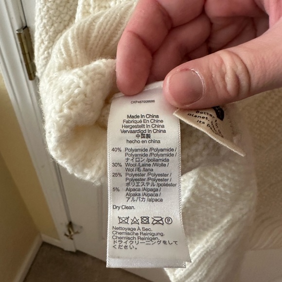 Madewell Checkered Turtleneck Sweater Antique Cream - Picture 8 of 8